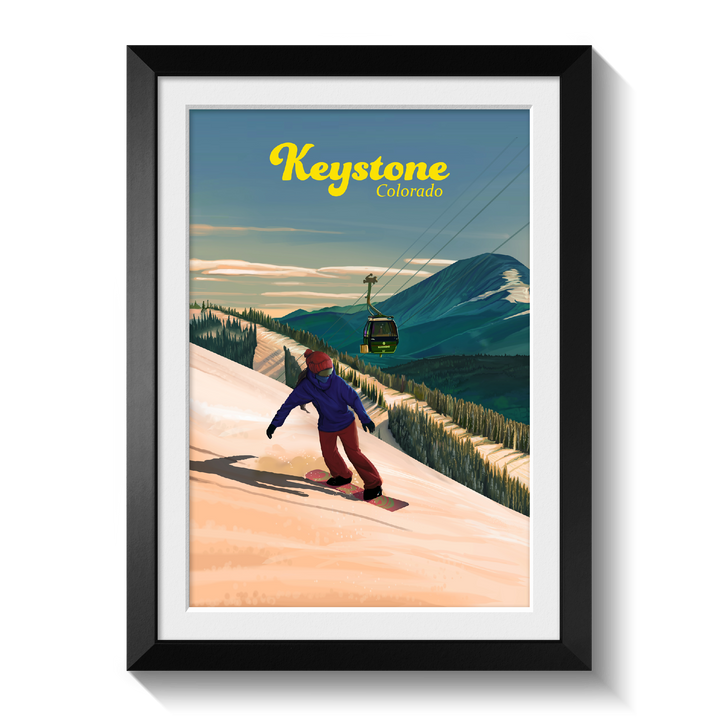 Keystone Snowboarding Travel Poster