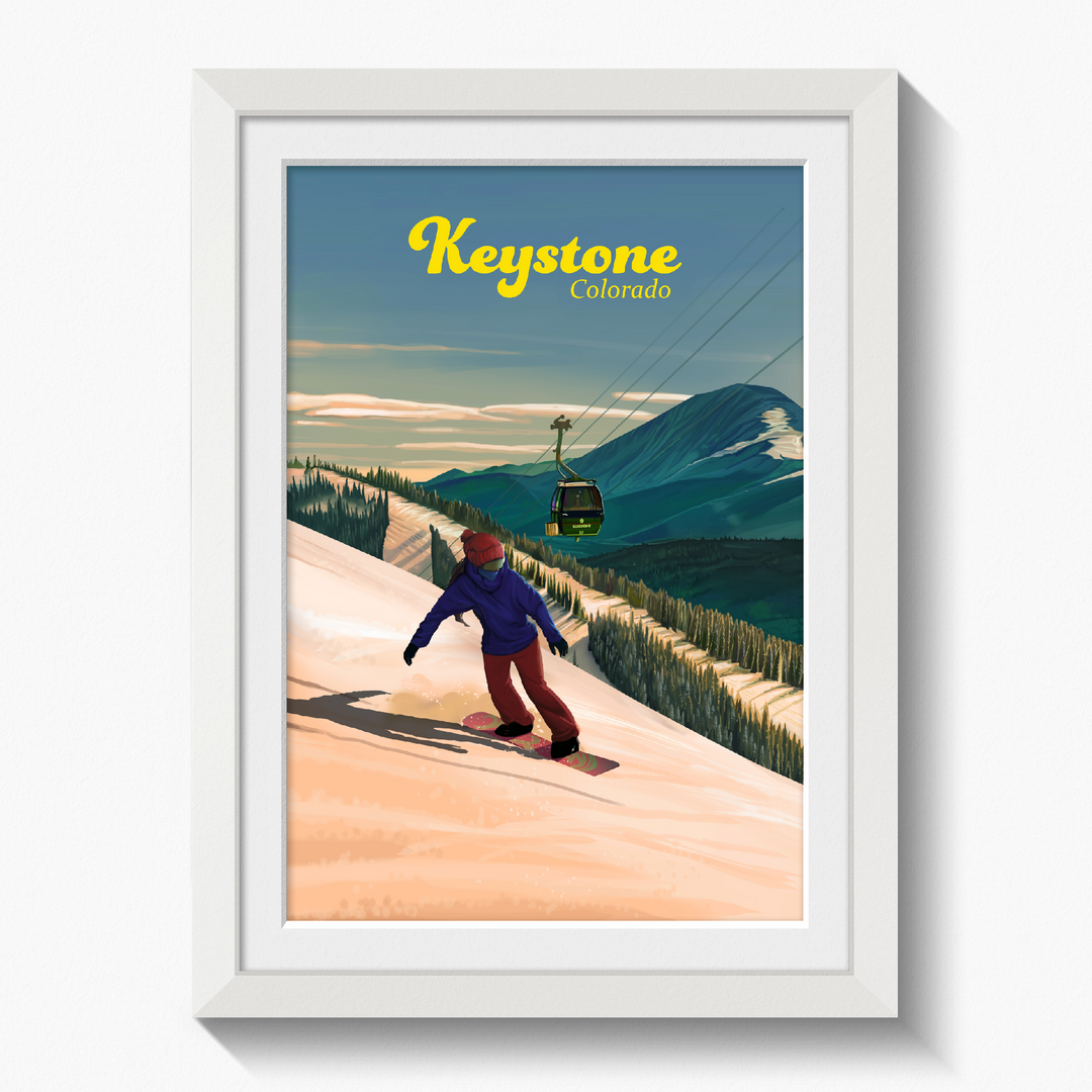Keystone Snowboarding Travel Poster