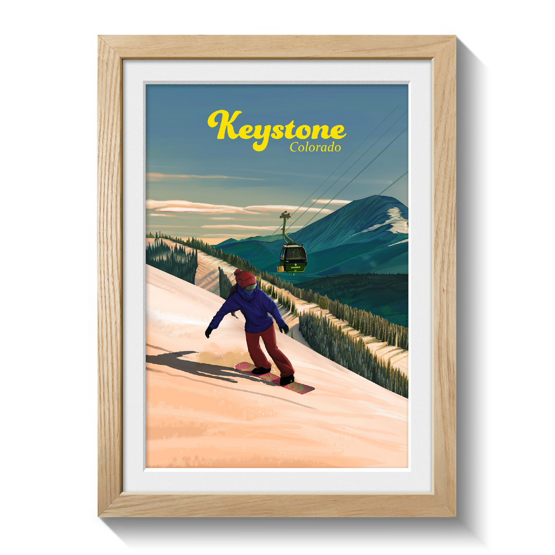 Keystone Snowboarding Travel Poster