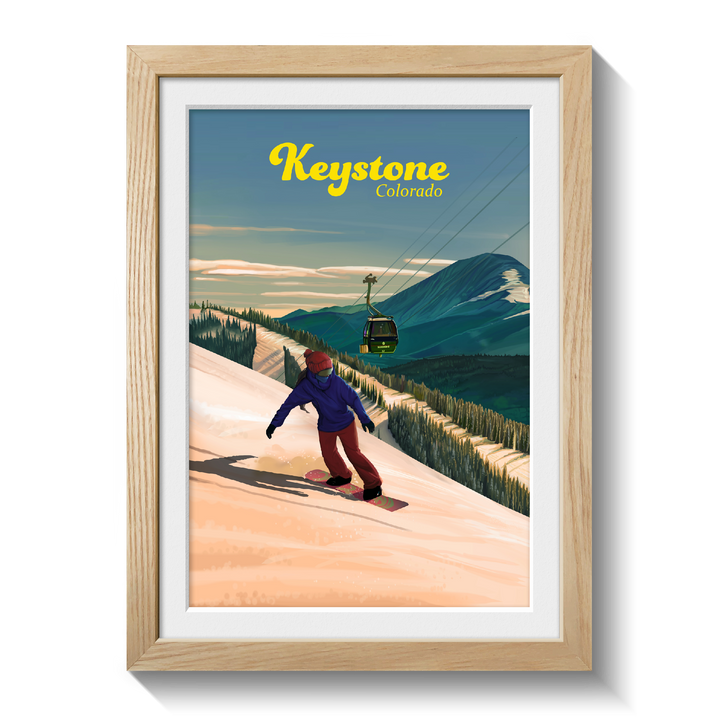 Keystone Snowboarding Travel Poster