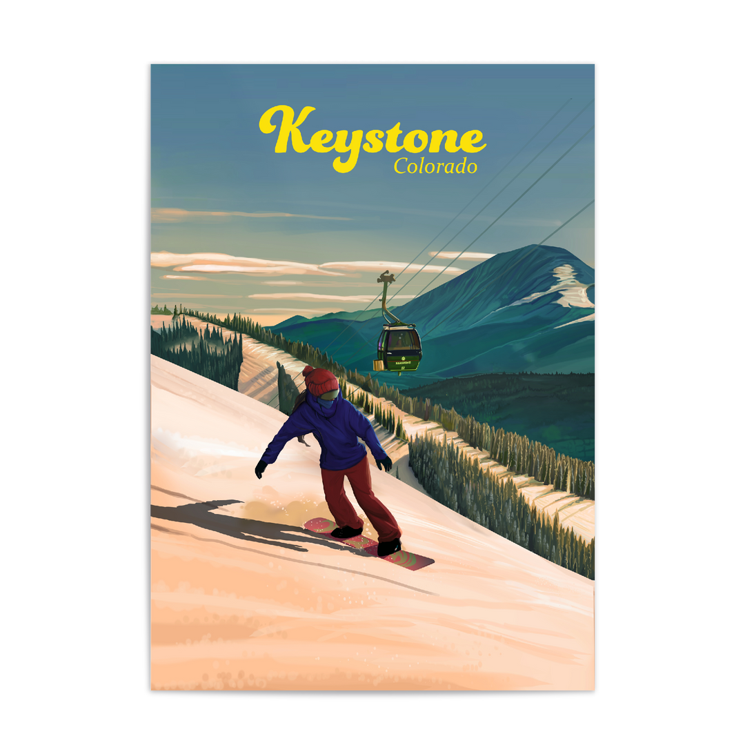 Keystone Snowboarding Travel Poster