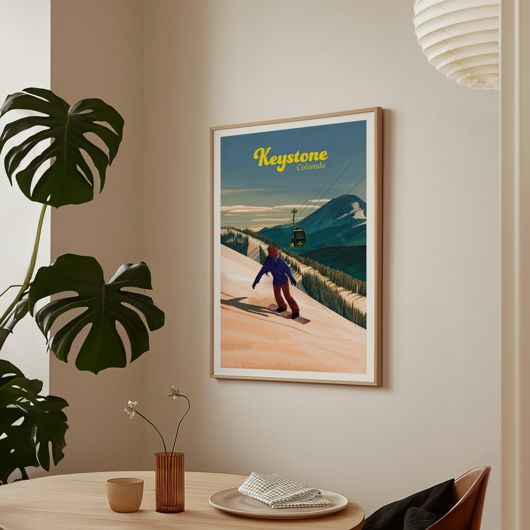 Keystone Snowboarding Travel Poster