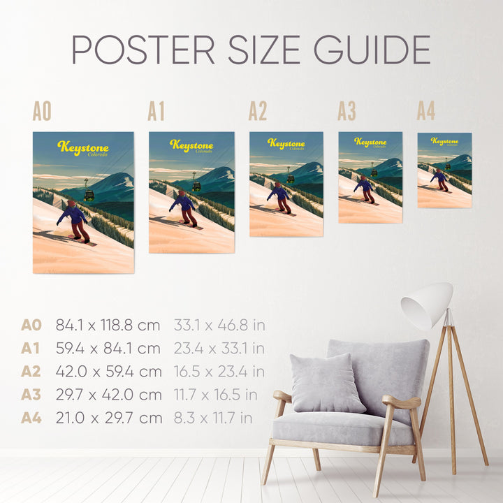 Keystone Snowboarding Travel Poster