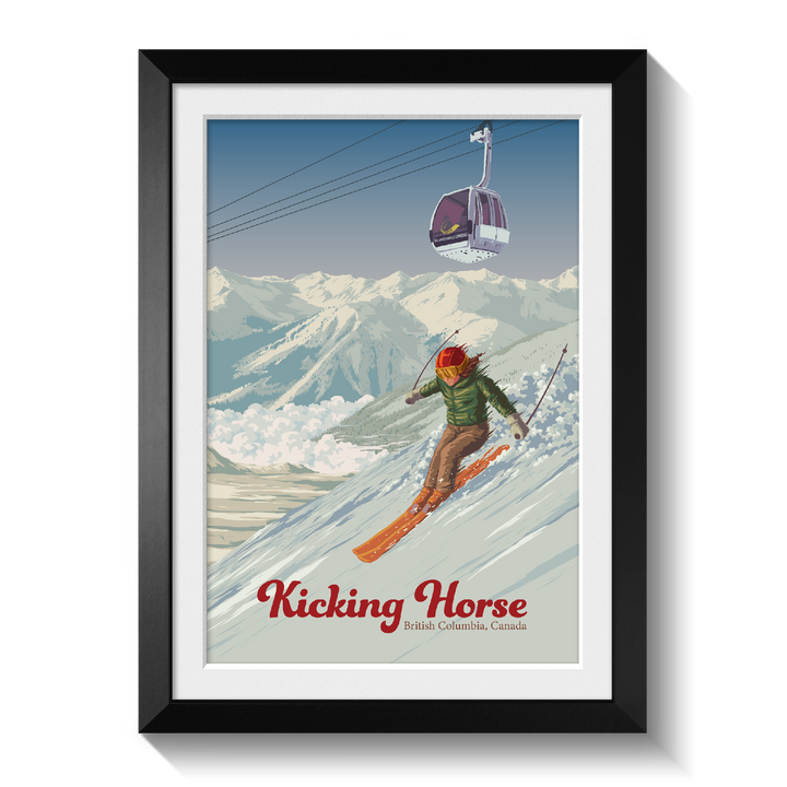Kicking Horse Golden British Columbia Canada Ski Resort Travel Poster