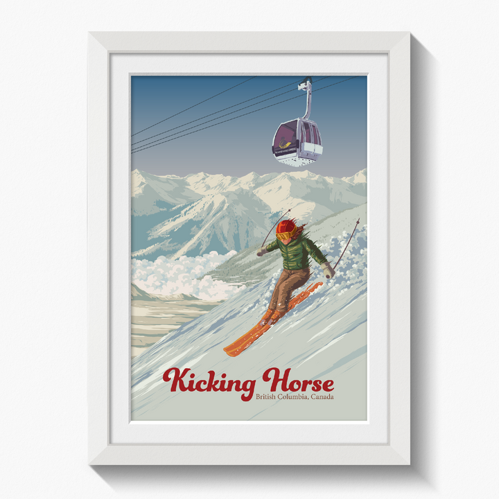 Kicking Horse Golden British Columbia Canada Ski Resort Travel Poster