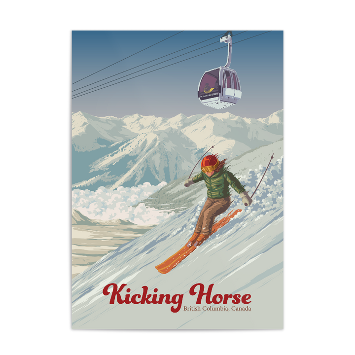 Kicking Horse Golden British Columbia Canada Ski Resort Travel Poster