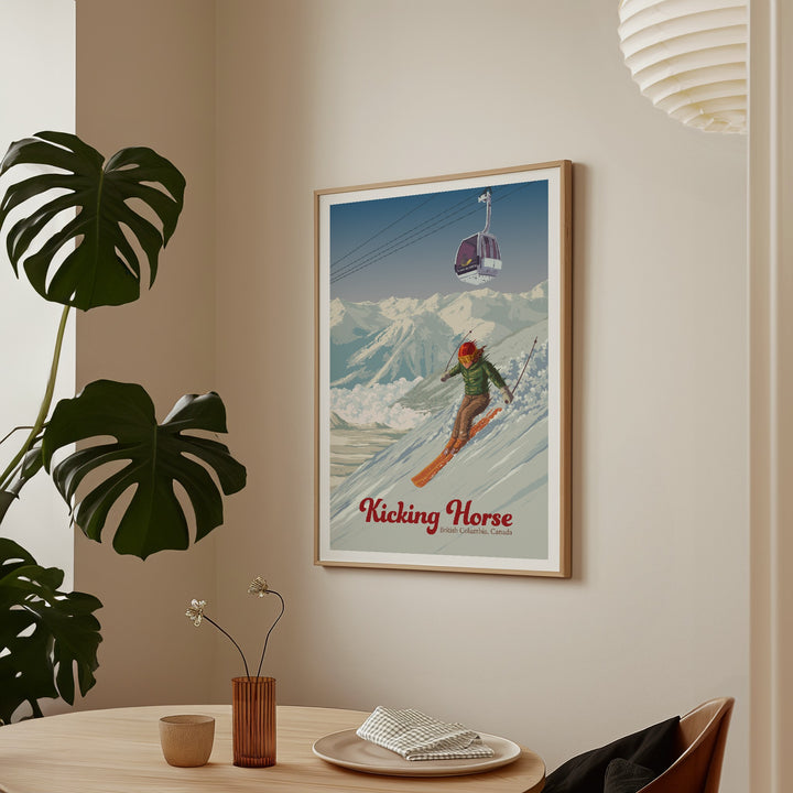Kicking Horse Golden British Columbia Canada Ski Resort Travel Poster