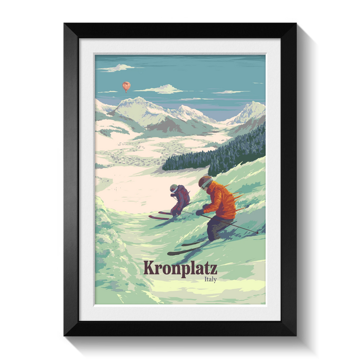 Kronplatz Italy Ski Resort Travel Poster