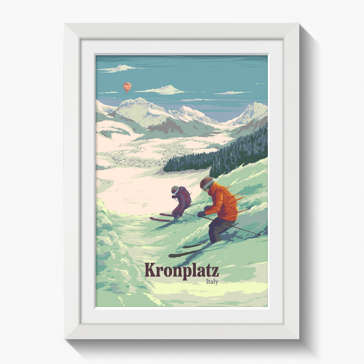 Kronplatz Italy Ski Resort Travel Poster