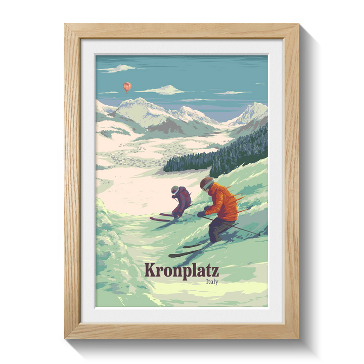 Kronplatz Italy Ski Resort Travel Poster