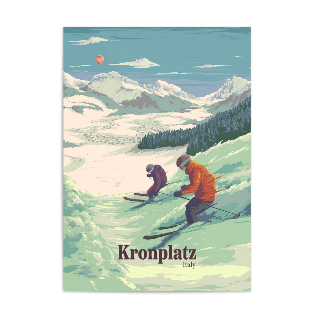 Kronplatz Italy Ski Resort Travel Poster
