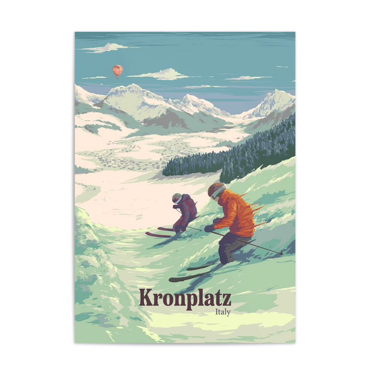 Kronplatz Italy Ski Resort Travel Poster