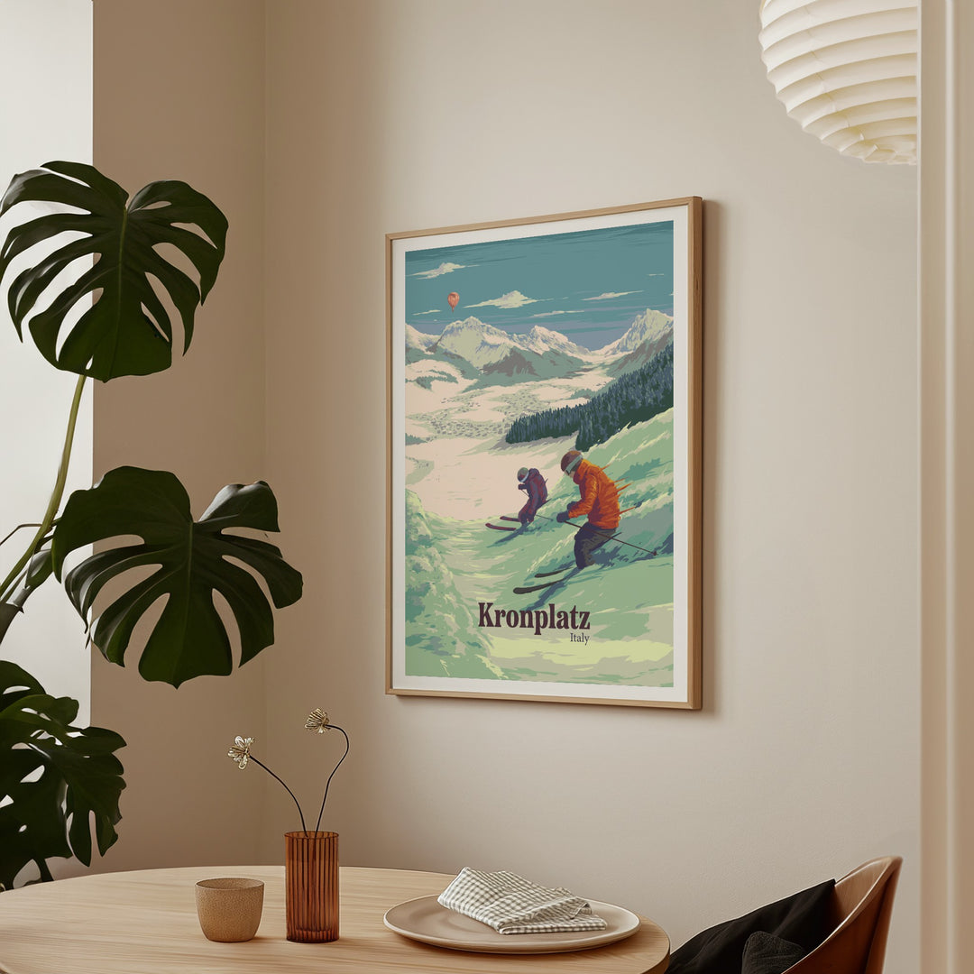 Kronplatz Italy Ski Resort Travel Poster