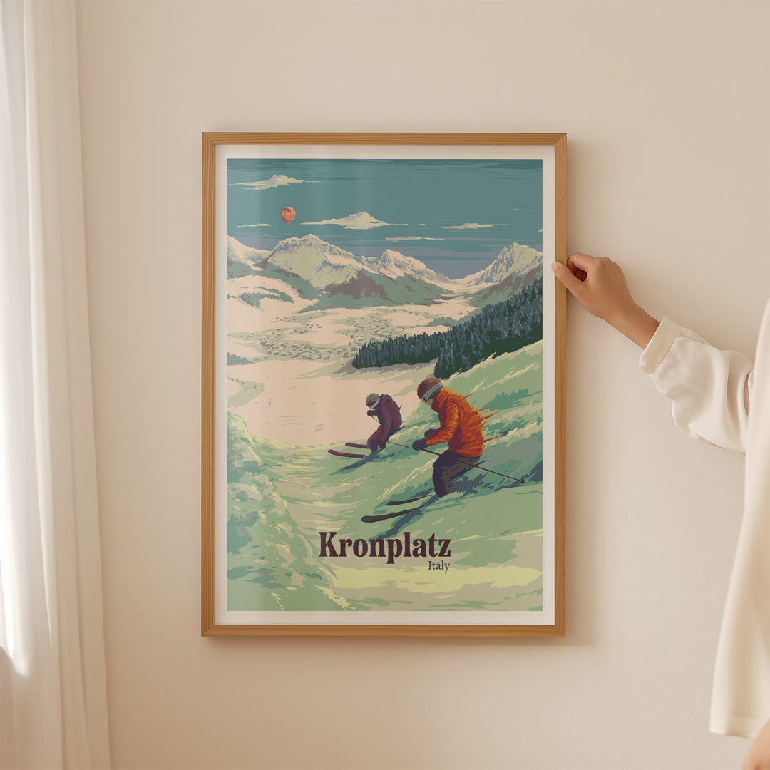 Kronplatz Italy Ski Resort Travel Poster