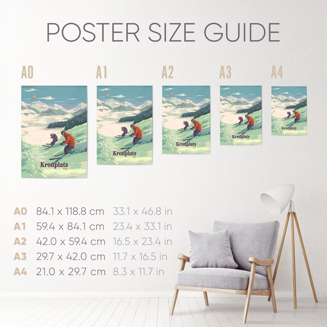 Kronplatz Italy Ski Resort Travel Poster