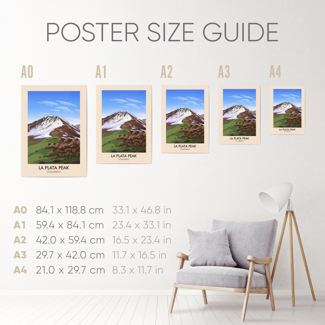 La Plata Peak Colorado USA Travel Poster