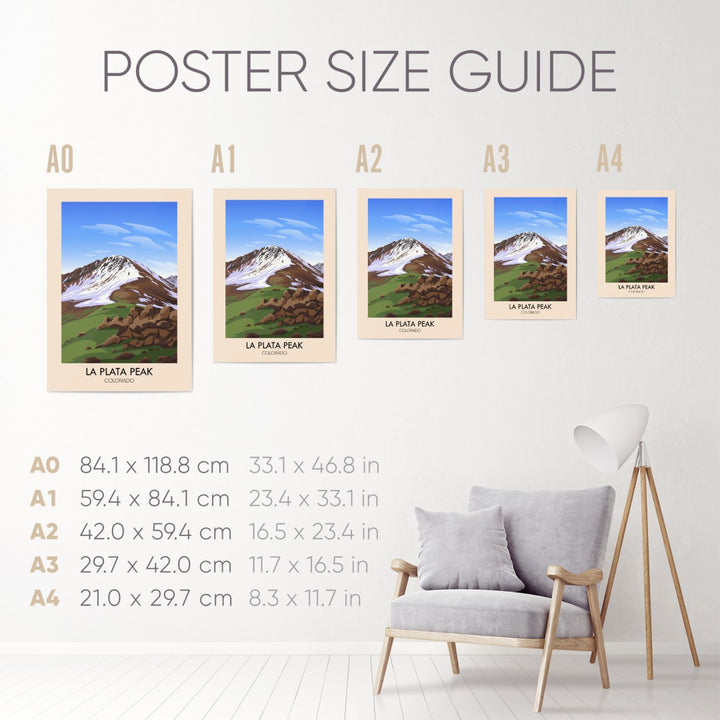 La Plata Peak Colorado USA Travel Poster