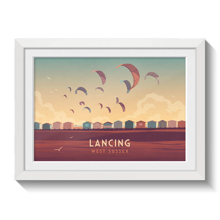 Lancing Seaside Travel Poster