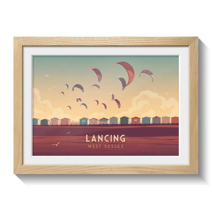Lancing Seaside Travel Poster
