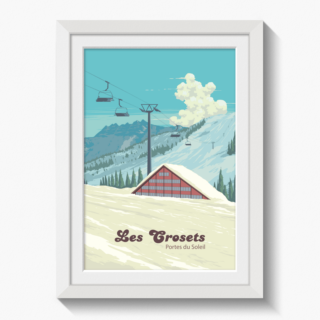 Les Crosets Portes du Soleil Switzerland Ski Resort Travel Poster