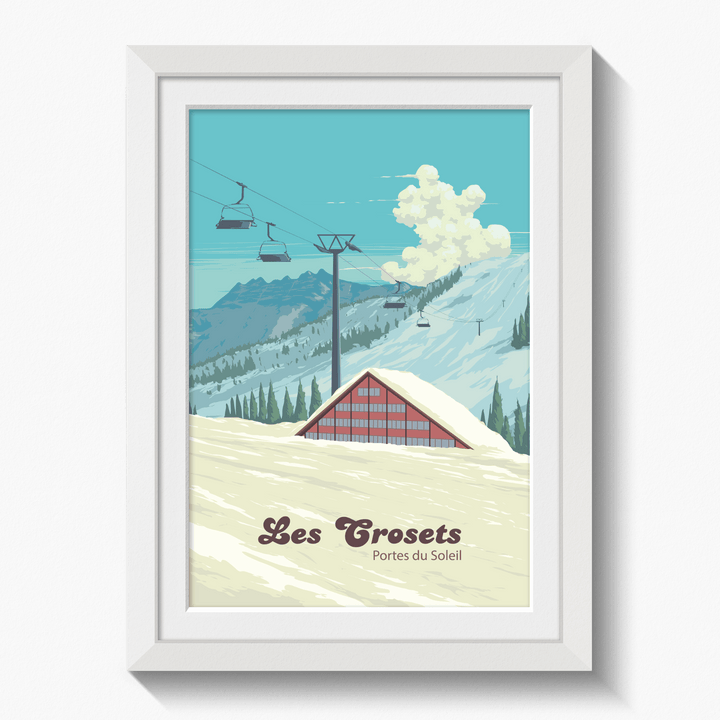 Les Crosets Portes du Soleil Switzerland Ski Resort Travel Poster