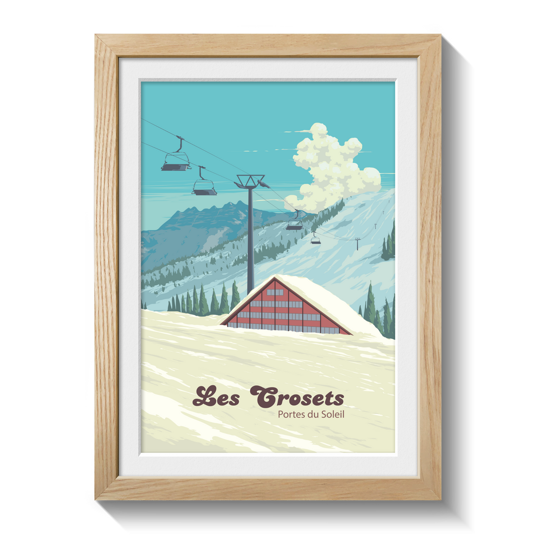 Les Crosets Portes du Soleil Switzerland Ski Resort Travel Poster