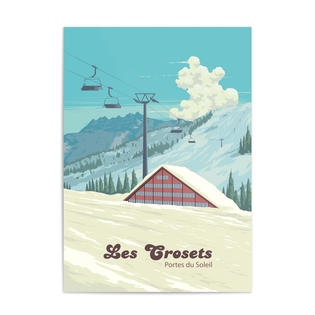 Les Crosets Portes du Soleil Switzerland Ski Resort Travel Poster