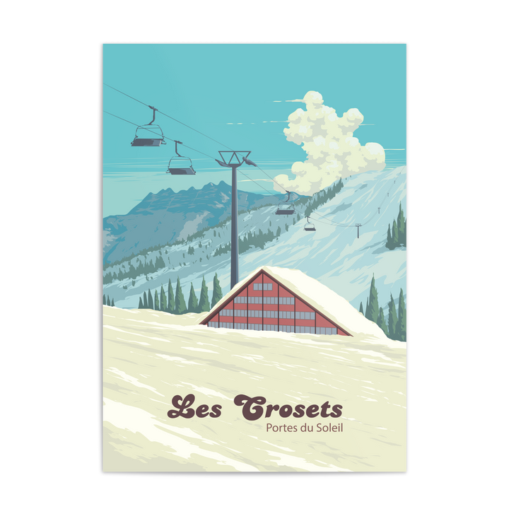 Les Crosets Portes du Soleil Switzerland Ski Resort Travel Poster