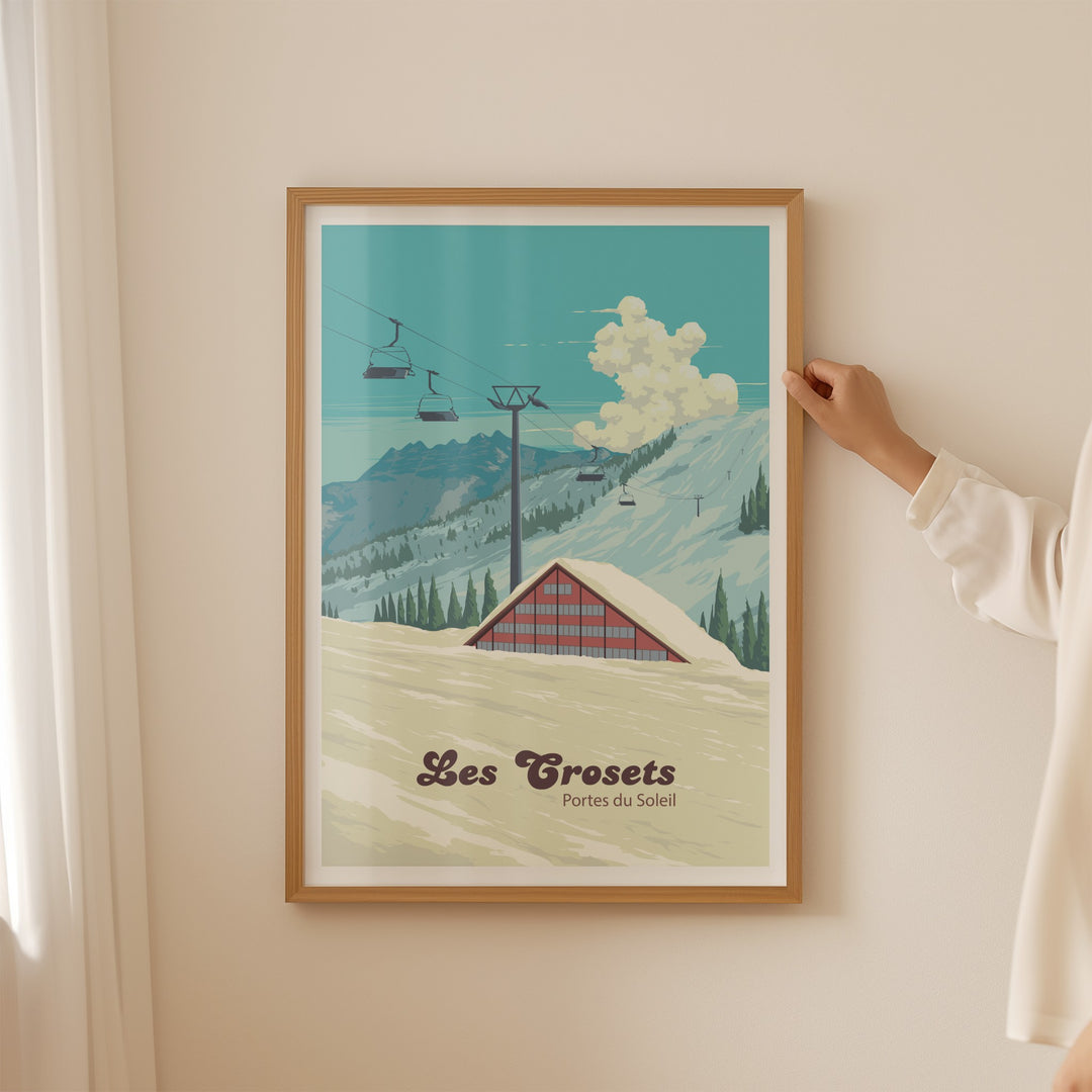 Les Crosets Portes du Soleil Switzerland Ski Resort Travel Poster