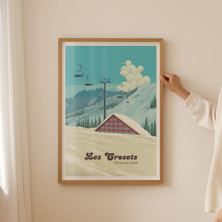 Les Crosets Portes du Soleil Switzerland Ski Resort Travel Poster