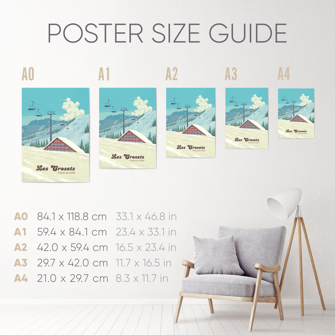Les Crosets Portes du Soleil Switzerland Ski Resort Travel Poster