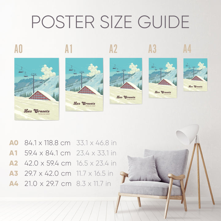 Les Crosets Portes du Soleil Switzerland Ski Resort Travel Poster