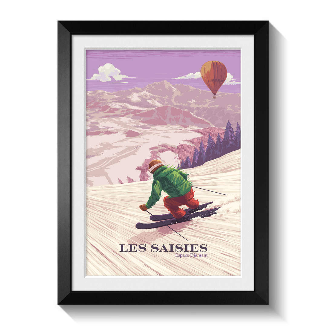 Les Saisies France Ski Resort Poster