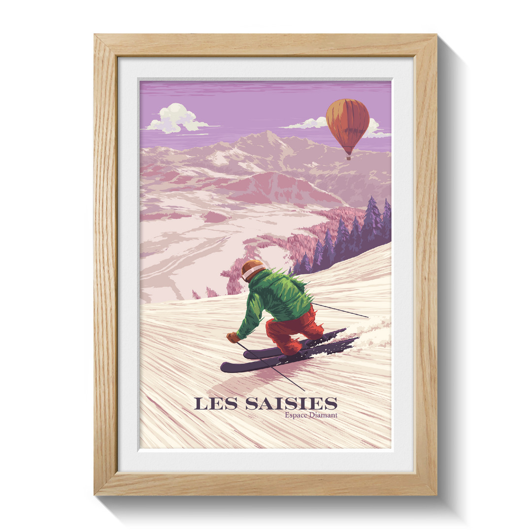 Les Saisies France Ski Resort Poster