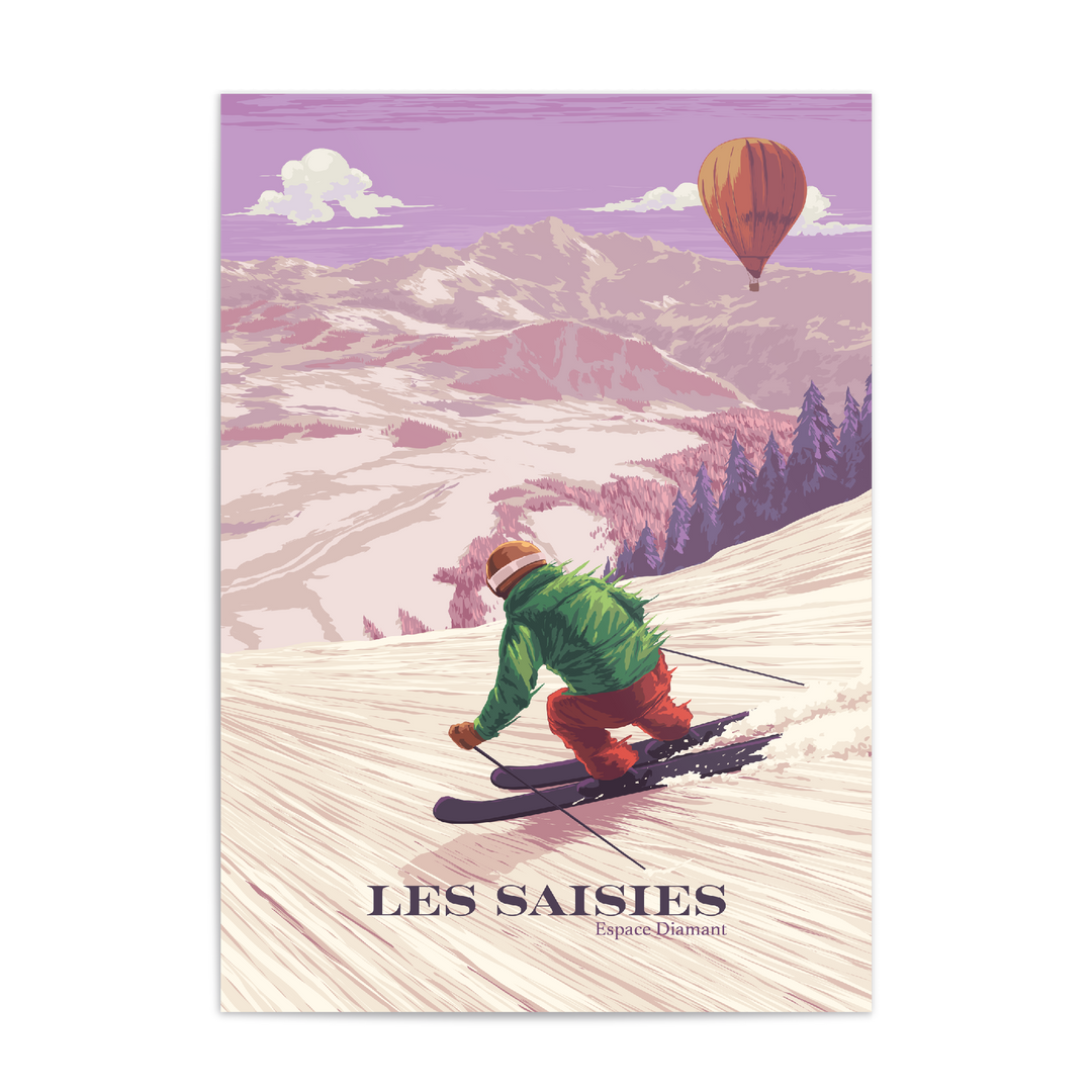 Les Saisies France Ski Resort Poster