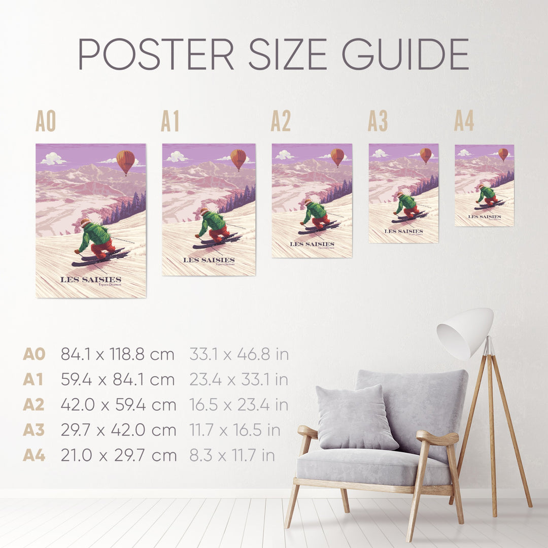 Les Saisies France Ski Resort Poster