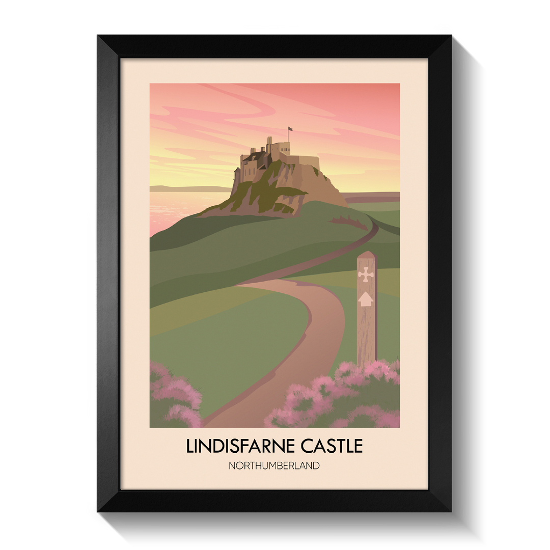 Lindisfarne Castle Northumberland Travel Poster