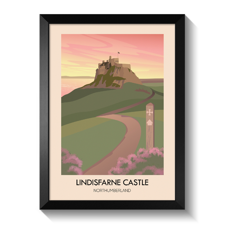 Lindisfarne Castle Northumberland Travel Poster