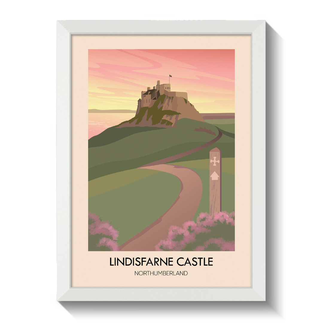 Lindisfarne Castle Northumberland Travel Poster