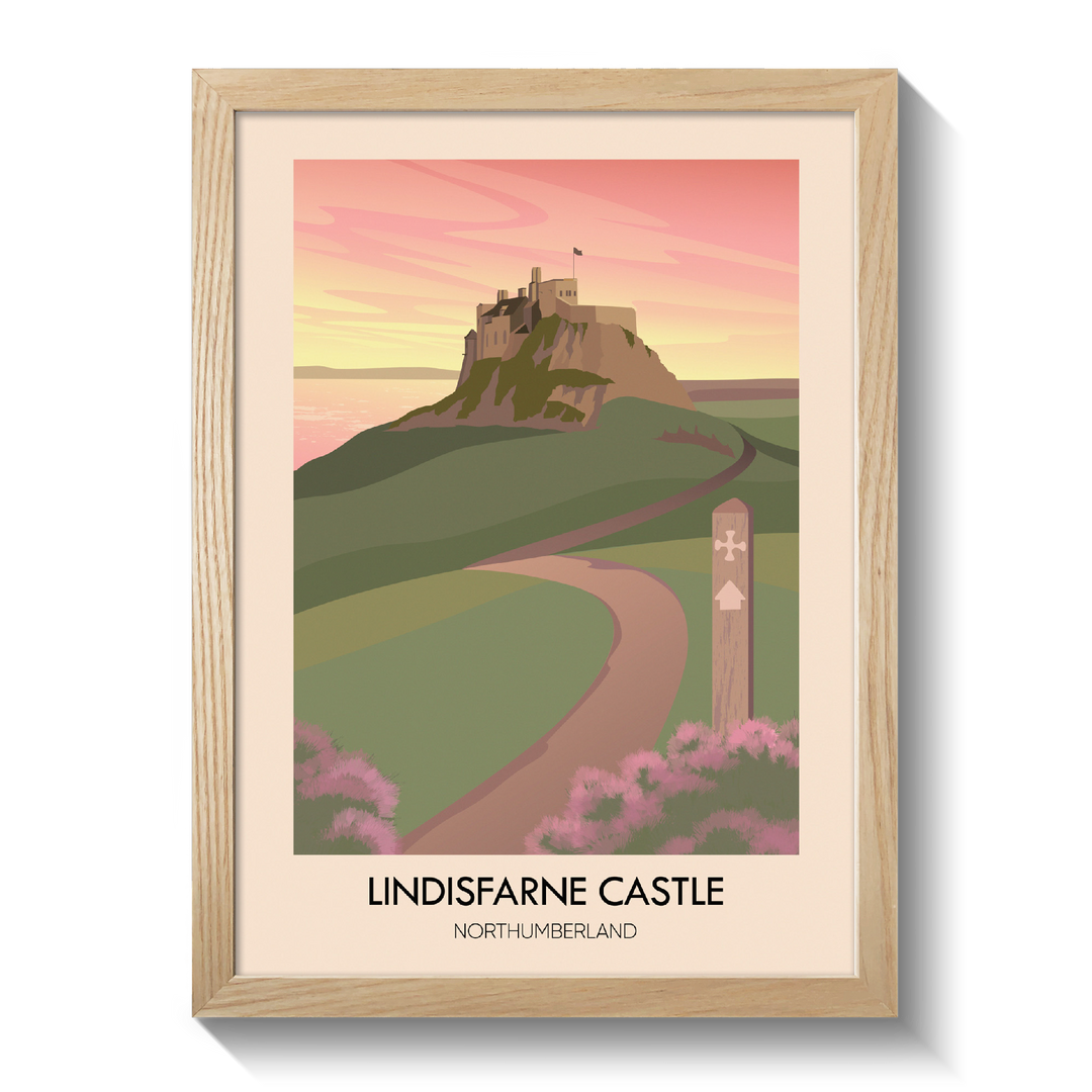 Lindisfarne Castle Northumberland Travel Poster