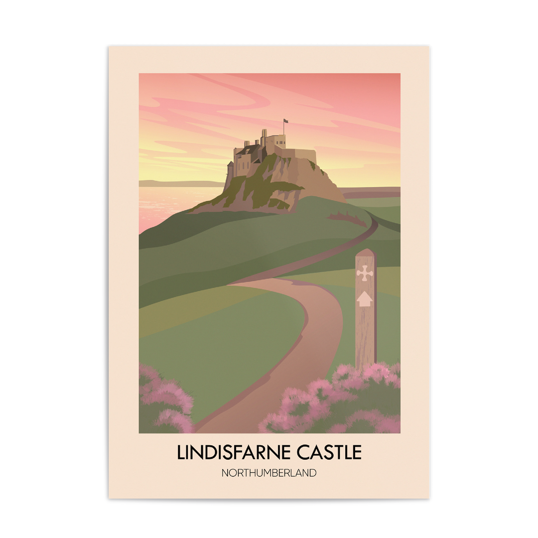Lindisfarne Castle Northumberland Travel Poster