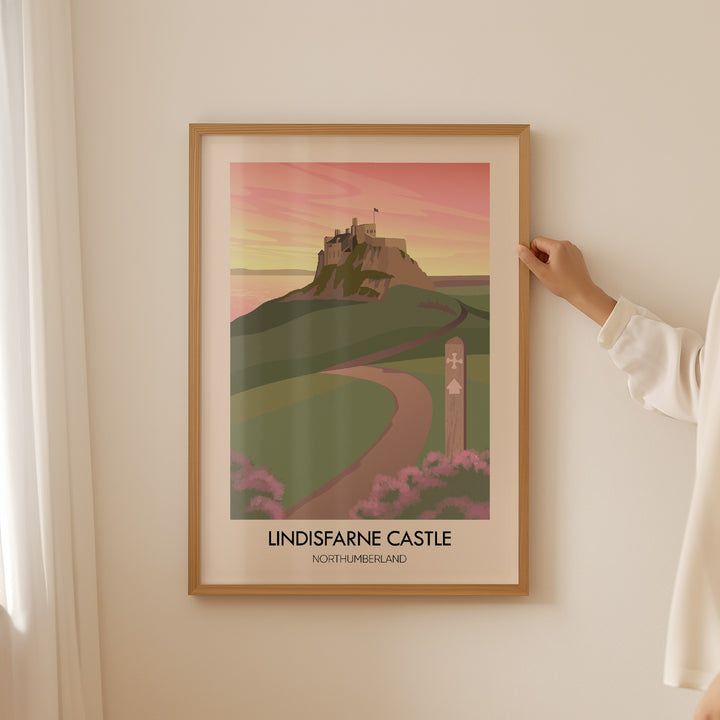 Lindisfarne Castle Northumberland Travel Poster