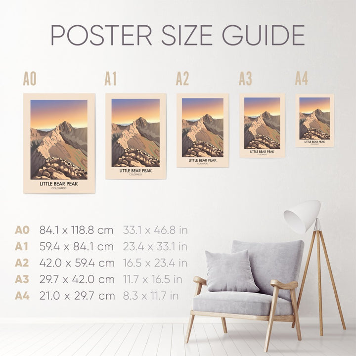 Little Bear Peak Colorado USA Travel Poster