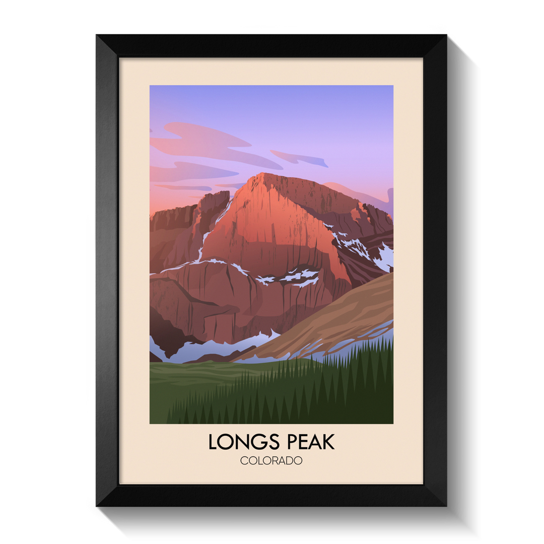 Longs Peak Colorado USA Travel Poster