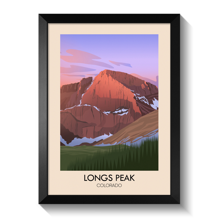 Longs Peak Colorado USA Travel Poster