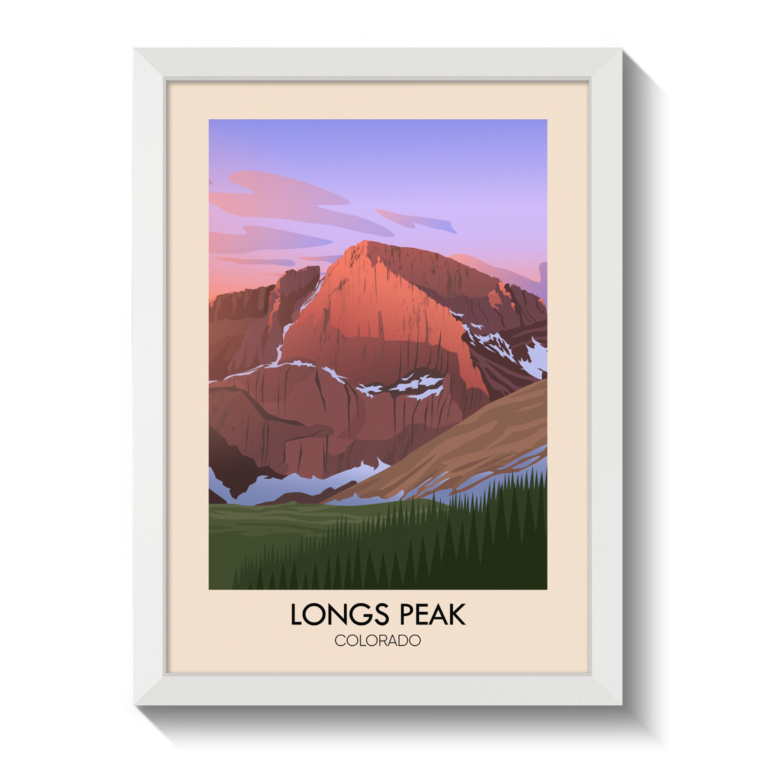 Longs Peak Colorado USA Travel Poster