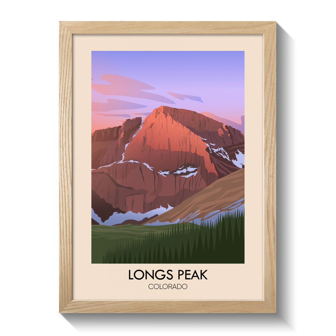 Longs Peak Colorado USA Travel Poster