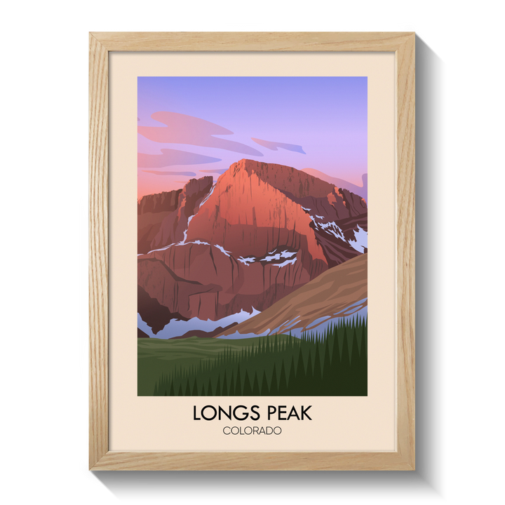 Longs Peak Colorado USA Travel Poster