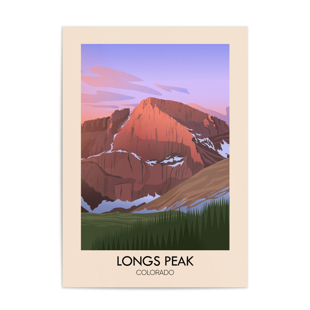 Longs Peak Colorado USA Travel Poster