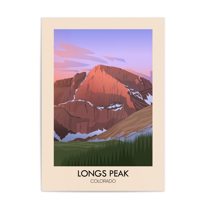 Longs Peak Colorado USA Travel Poster